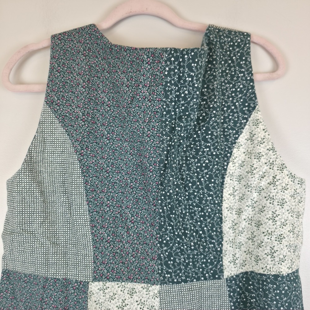 Handmade Large  Art-to-Wear Quilted Floral Patchwork Shabby Chic Dress.C61 - Picture 11 of 12